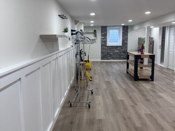 Finished basement recreation room